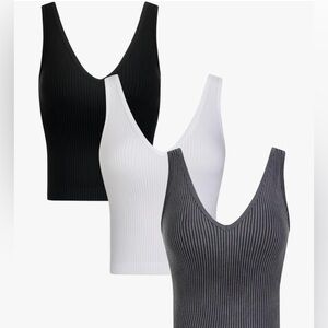 3 ribbed tank tops